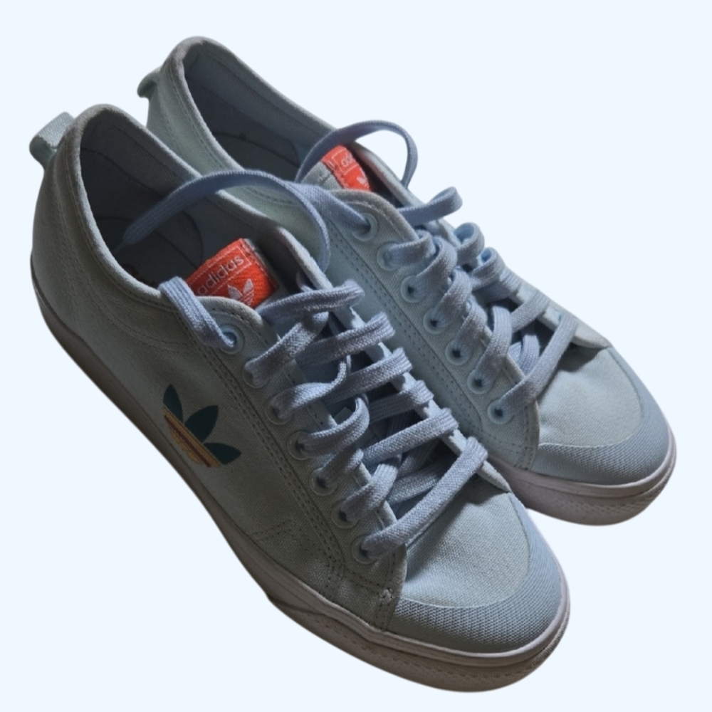 Adidas Nizza Canvas Men Light Blue-Size 10